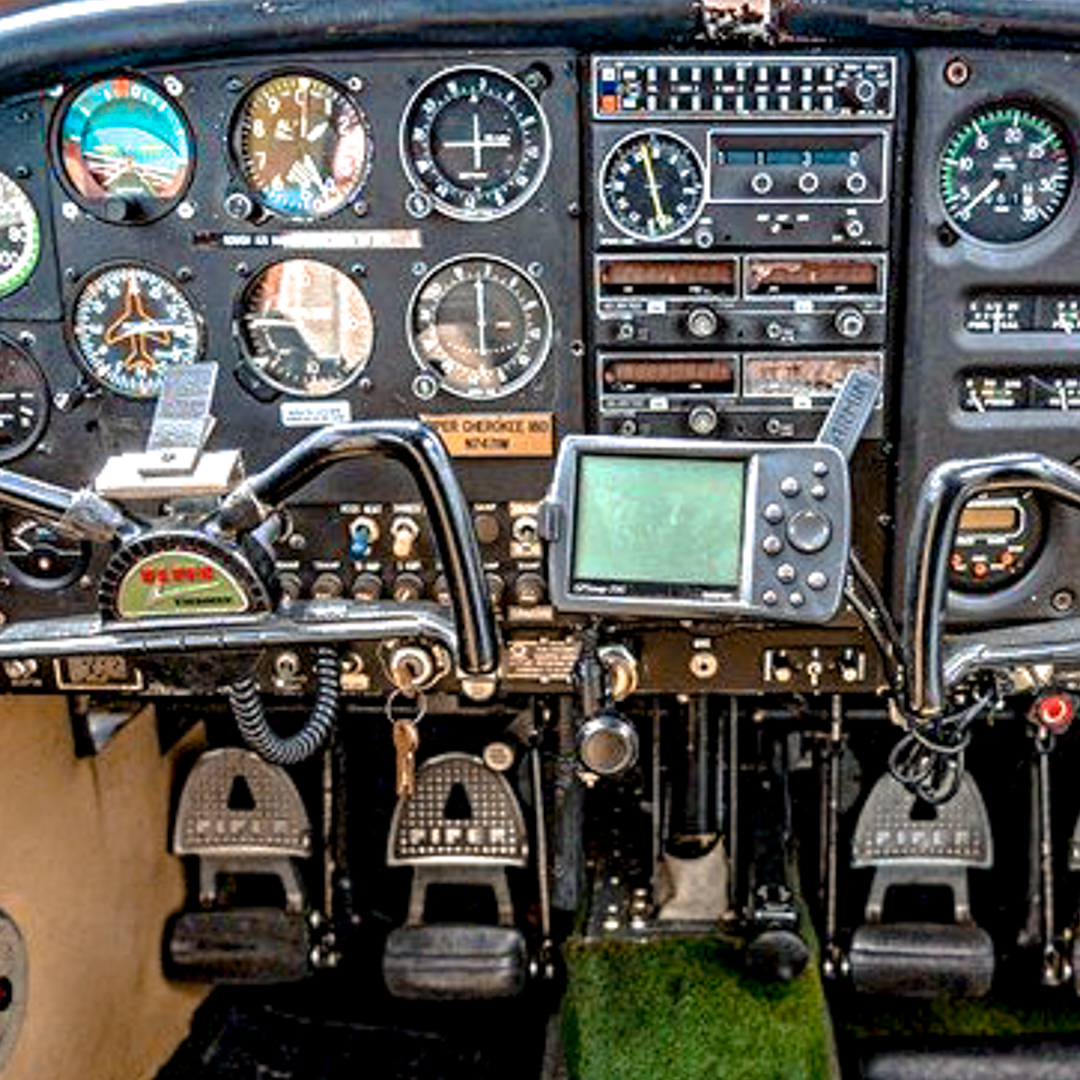 Piper airplane cockpit photo